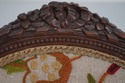 62959EC: French Louis XV Crewelwork Medallion Armc