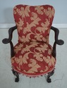 62956EC: Vintage Eagle Carved Arms Chair w. New Up