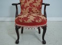 62956EC: Vintage Eagle Carved Arms Chair w. New Up