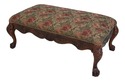 62952EC: Carved Paw Foot Newly Upholstered Ottoman