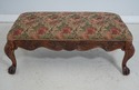 62952EC: Carved Paw Foot Newly Upholstered Ottoman