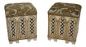 62958EC: Pair Gothic Style Paint Decorated Stools