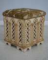 62958EC: Pair Gothic Style Paint Decorated Stools