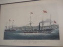 F62973EC: Vintage English Steamship Colored Engrav