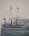 F62973EC: Vintage English Steamship Colored Engrav