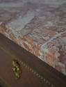 F71720: Vintage French Style Inlaid Marble Top Lin