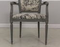 58603EC: Pair French Louis XVI Custom Upholstered 