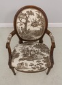 58597EC: Pair French Louis XVI New Toile Upholster