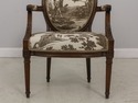 58597EC: Pair French Louis XVI New Toile Upholster