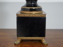 F63032EC: Empire Style Black Porcelain Urn & Brass