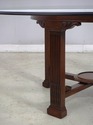 63063EC: HICKORY WHITE Round Glass Top Mahogany Ba