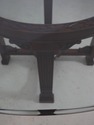 63063EC: HICKORY WHITE Round Glass Top Mahogany Ba