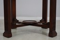 63063EC: HICKORY WHITE Round Glass Top Mahogany Ba