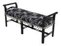 67000: Chippendale Custom Upholstered Black Finish