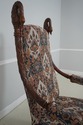71387: Pair Large Swan Carved Mahogany Throne Chai
