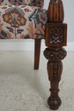71387: Pair Large Swan Carved Mahogany Throne Chai