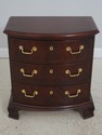 71793: Pair THOMASVILLE 3 Drawer Mahogany Bowfront