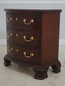 71793: Pair THOMASVILLE 3 Drawer Mahogany Bowfront
