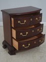 71793: Pair THOMASVILLE 3 Drawer Mahogany Bowfront