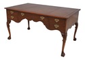 64468: YORKSHIRE HOUSE Walnut Leather Top Desk