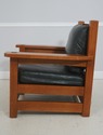 71348: STICKLEY Eastwood Mission Oak Leather Chair