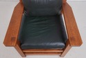 71348: STICKLEY Eastwood Mission Oak Leather Chair