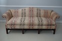 62493EC: CENTURY Damask Upholstered Camelback Sofa