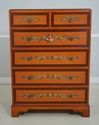 F62546EC: Floral Paint Decorated 2 Over 4 Drawer H