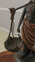 F58370EC: Bronze Figural Lamp Woman & Baskets On M