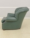 F58281: Green Leather Tufted Back Writer's Chair