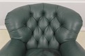 F58281: Green Leather Tufted Back Writer's Chair