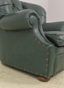 F58281: Green Leather Tufted Back Writer's Chair