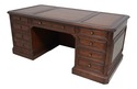 64611: SLIGH ELLIS Leather Top Executive Desk