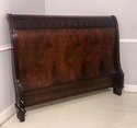 66365: Carved Flame Mahogany Queen Sleigh Bed