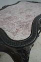 L66603: French Ebonized Marble Top Rolling Bar Car