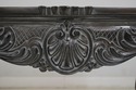 L66603: French Ebonized Marble Top Rolling Bar Car