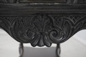 L66603: French Ebonized Marble Top Rolling Bar Car