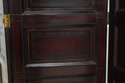 F66750: Tooled Leather Wrapped 3 Panel Folding Scr