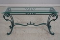 66934: French Country Villa Style Glass Top Iron B