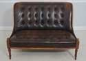  L71572: Napoleon II Style Tufted Leather Mahogany
