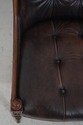  L71572: Napoleon II Style Tufted Leather Mahogany