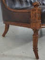  L71572: Napoleon II Style Tufted Leather Mahogany