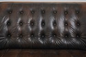  L71572: Napoleon II Style Tufted Leather Mahogany
