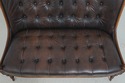  L71572: Napoleon II Style Tufted Leather Mahogany