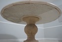 71579: Round Inlaid Marble Top Pedestal Base Dinin