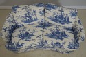  F71611: KINDEL Toile Blue And White Upholstered L