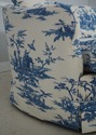  F71611: KINDEL Toile Blue And White Upholstered L