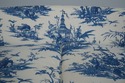  F71611: KINDEL Toile Blue And White Upholstered L
