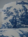  F71611: KINDEL Toile Blue And White Upholstered L