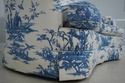  F71611: KINDEL Toile Blue And White Upholstered L